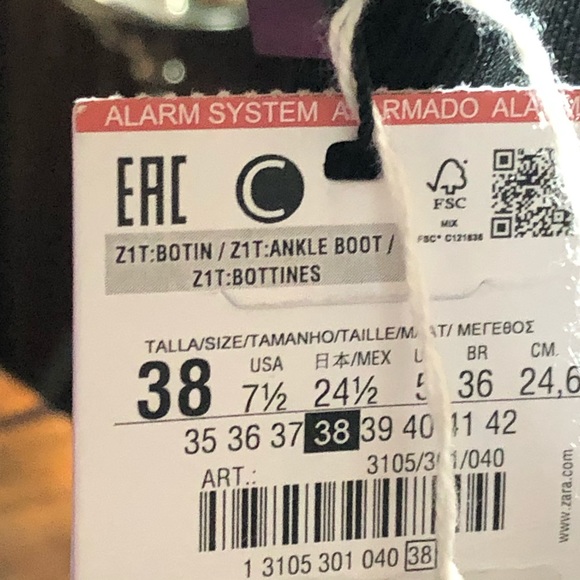 New Zara Black Stretch Ankle Sock Boots -Size 7.5 - Picture 8 of 9